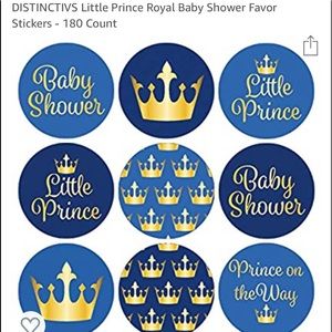 DISTINCTIVS Royal Baby Shower Favor . Stickers 180